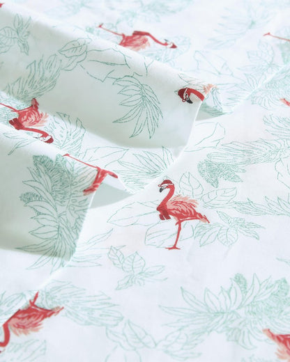 Flamingo Santa 4-Piece King Sheet Set Red/Green | Tommy Bahama Hot Sale - Flamingo Santa 4-Piece King Sheet Set