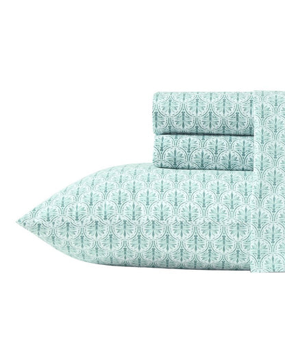 Coastal Batik Green 4-Piece Queen Sheet Set Spring Green | Tommy Bahama New - Coastal Batik Green 4-Piece Queen Sheet Set
