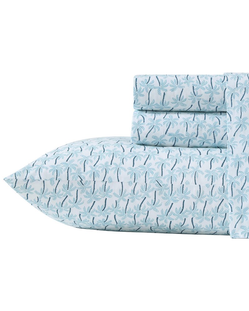 Palmtastic 4-Piece Queen Sheet Set Blue | Tommy Bahama Latest - Palmtastic 4-Piece Queen Sheet Set
