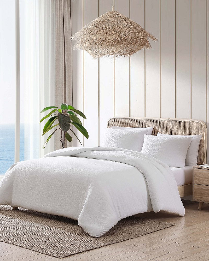 Wicker Woven 3-Piece Full/Queen Comforter Set White | Tommy Bahama Signature - Wicker Woven 3-Piece Full/Queen Comforter Set