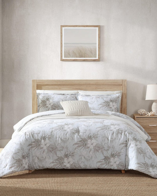 Beachway Blooms 3-Piece King Comforter Set Grey | Tommy Bahama Value - Beachway Blooms 3-Piece King Comforter Set