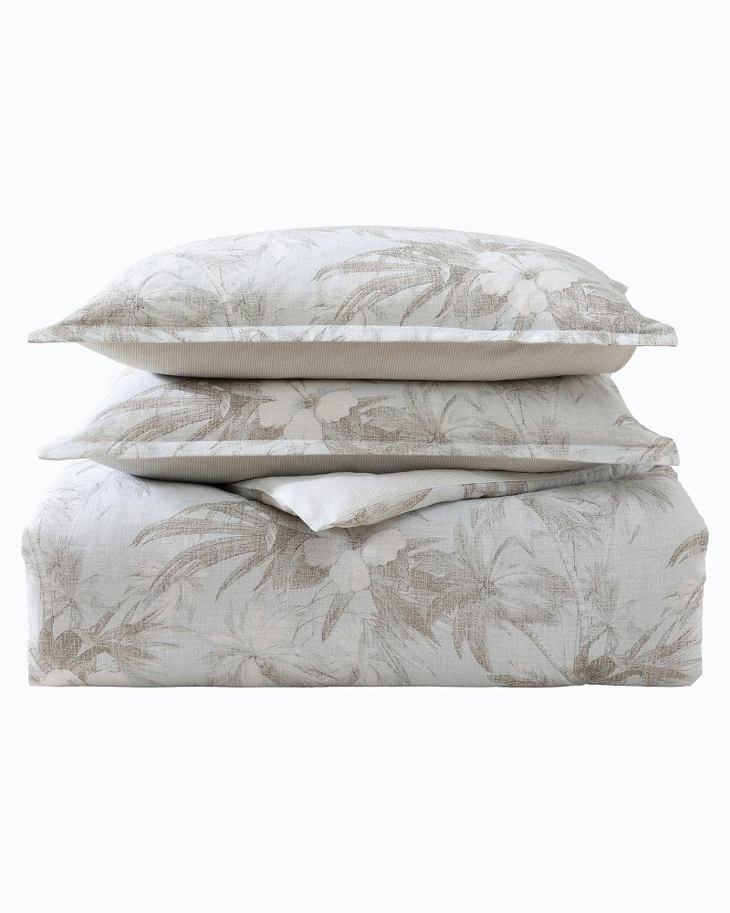 Beachway Blooms 3-Piece King Comforter Set Grey | Tommy Bahama Value - Beachway Blooms 3-Piece King Comforter Set