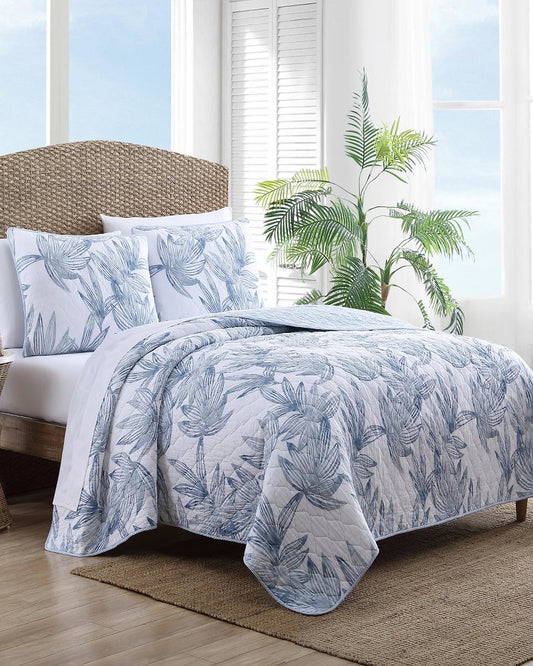 Kayo 3-Piece Full/Queen Quilt Set Blue | Tommy Bahama Essential - Kayo 3-Piece Full/Queen Quilt Set