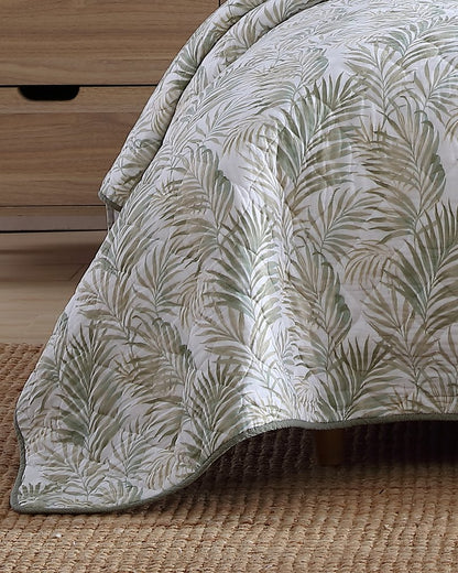 Maui Palm 3-Piece Full/Queen Quilt Set Green | Tommy Bahama Top Pick - Maui Palm 3-Piece Full/Queen Quilt Set