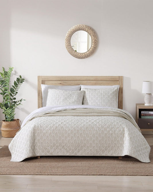 Bahama Fronds Reversible 2-Piece Twin Quilt Set Brown | Tommy Bahama Classic - Bahama Fronds Reversible 2-Piece Twin Quilt Set