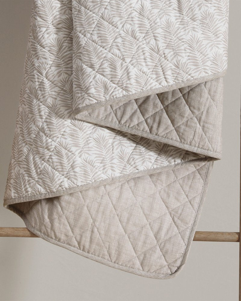 Bahama Fronds Reversible 3-Piece Full/Queen Quilt Set Brown | Tommy Bahama Great Value - Bahama Fronds Reversible 3-Piece Full/Queen Quilt Set