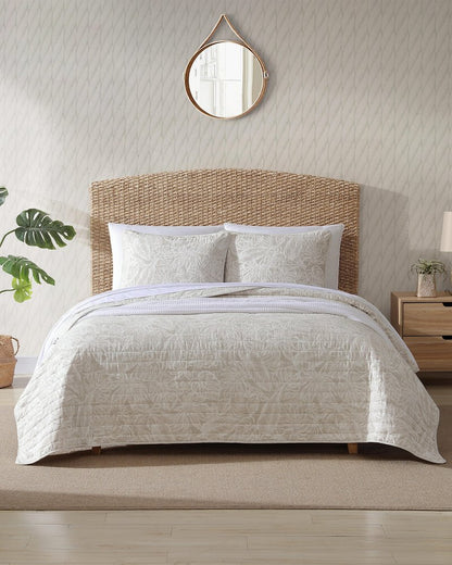 Ocean Deep Reversible 3-Piece Full/Queen Quilt Set Beige | Tommy Bahama Discount - Ocean Deep Reversible 3-Piece Full/Queen Quilt Set
