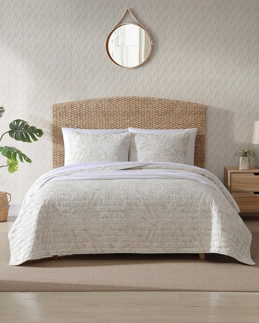 Ocean Deep Reversible 3-Piece Full/Queen Quilt Set Beige | Tommy Bahama Discount - Ocean Deep Reversible 3-Piece Full/Queen Quilt Set