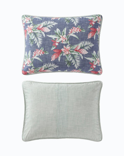 Floral Enchantment Reversible 3-Piece Full/Queen Quilt Set Deep Blue | Tommy Bahama Customer Favorite - Floral Enchantment Reversible 3-Piece Full/Queen Quilt Set