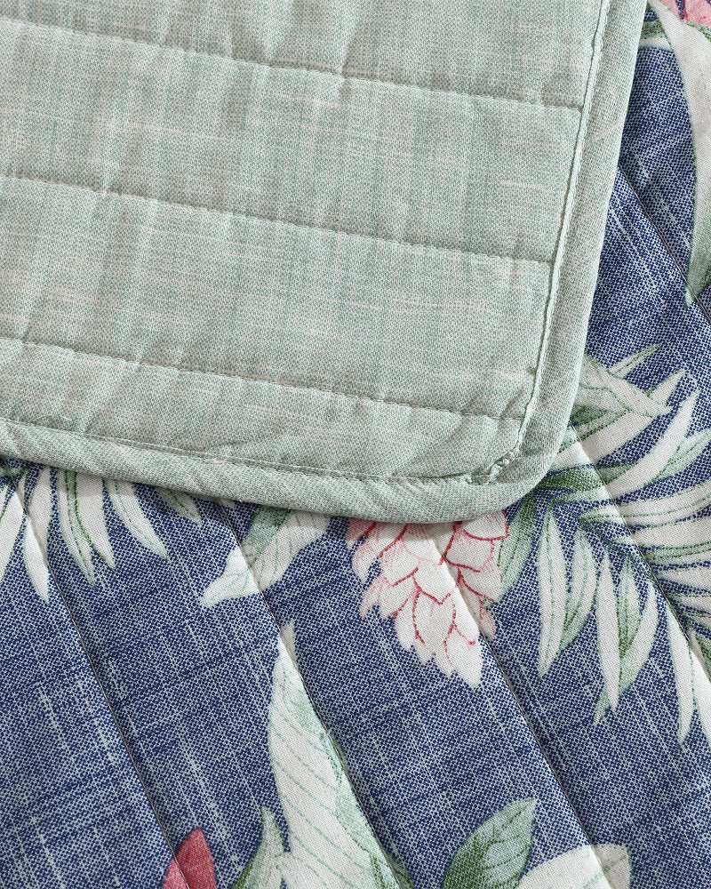 Floral Enchantment Reversible 3-Piece King Quilt Set Deep Blue | Tommy Bahama Featured - Floral Enchantment Reversible 3-Piece King Quilt Set