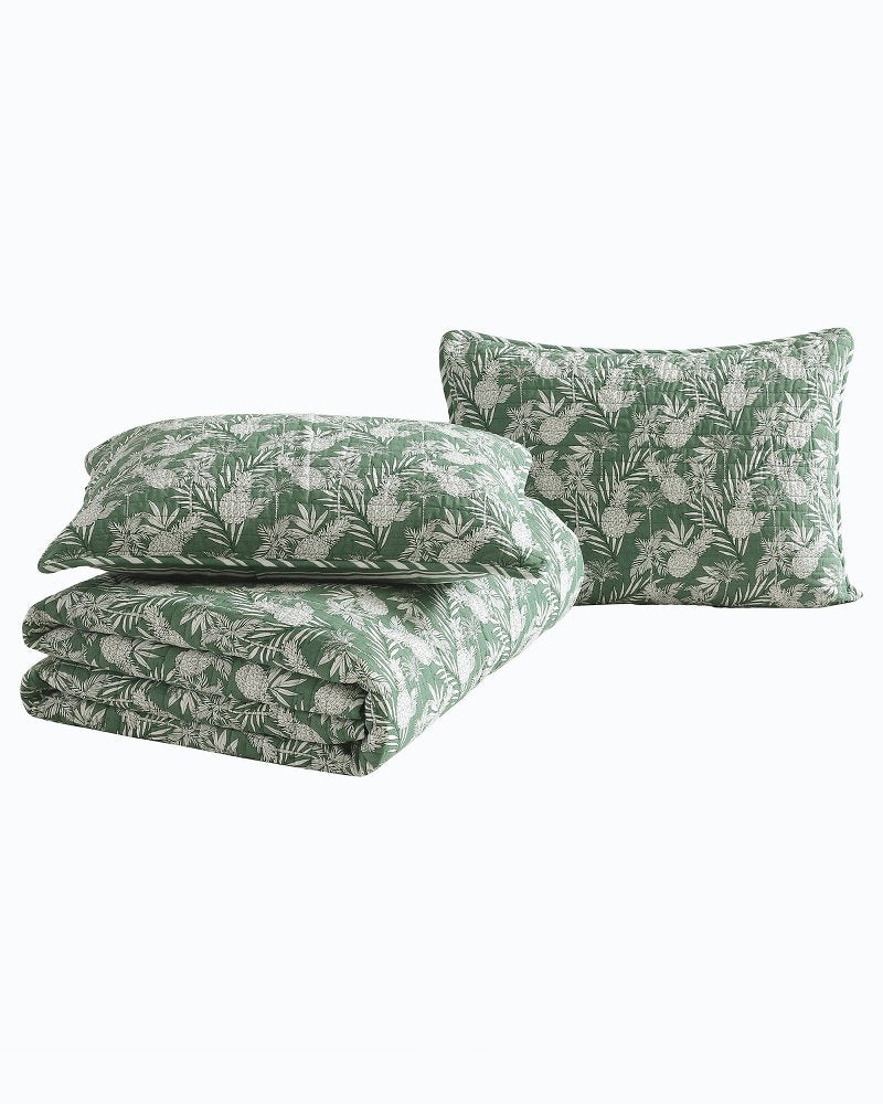 Pineapple Venture 3-Piece King Quilt Set Green | Tommy Bahama Sale - Pineapple Venture 3-Piece King Quilt Set