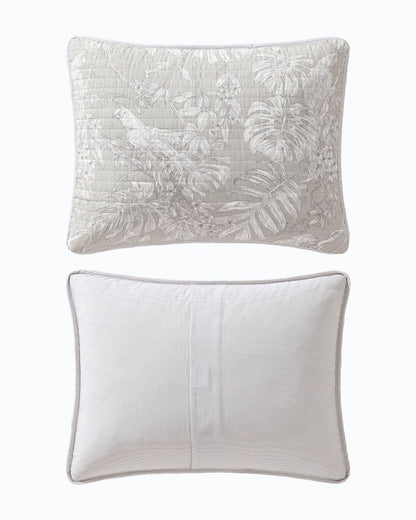 Jungle Toile Reversible 3-Piece Full/Queen Quilt Set Beige | Tommy Bahama New - Jungle Toile Reversible 3-Piece Full/Queen Quilt Set