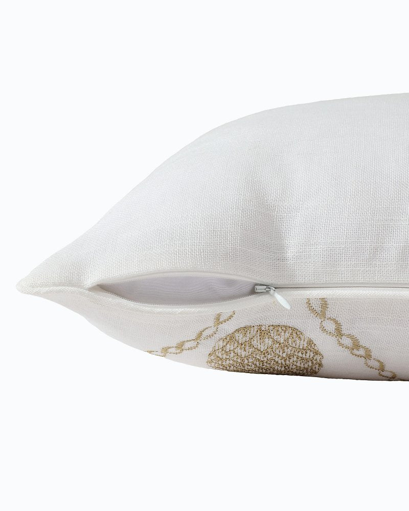 Golden Pineapples Embroidered Decorative Pillow Gold | Tommy Bahama Essential - Golden Pineapples Embroidered Decorative Pillow