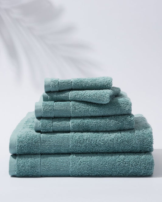 Island Retreat 6-Piece Bath Towel Set Dark Blue Lagoon | Tommy Bahama Signature - Island Retreat 6-Piece Bath Towel Set