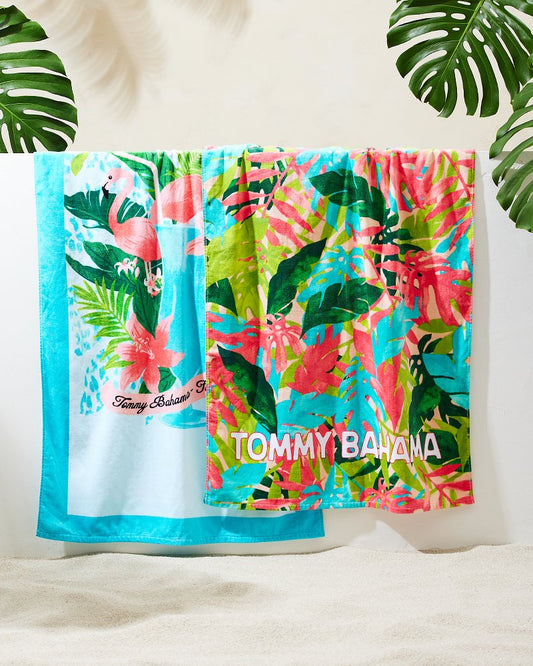 Flocktail Club & Fiesta Jungle Beach Towels - Set of 2 Multicolor | Tommy Bahama Hot Sale - Flocktail Club & Fiesta Jungle Beach Towels - Set of 2