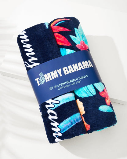 Palms Grove & Blue Muse Beach Towels — Set of 2 Multicolor | Tommy Bahama Trending - Palms Grove & Blue Muse Beach Towels — Set of 2