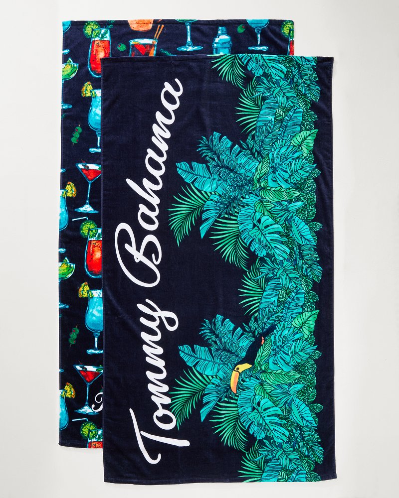 All Nighter & Baja Who Can Toucan Beach Towels — Set of 2 Multicolor | Tommy Bahama Value - All Nighter & Baja Who Can Toucan Beach Towels — Set of 2