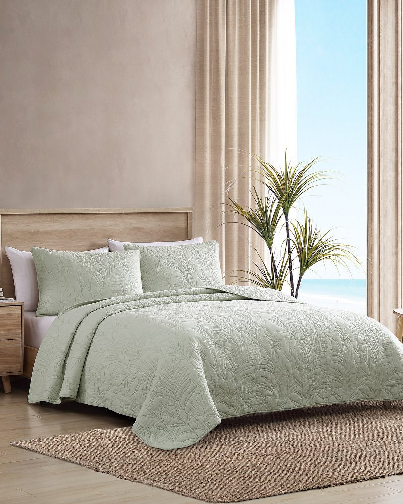 Solid Costa Sera Twin Quilt Green | Tommy Bahama Quality - Solid Costa Sera Twin Quilt