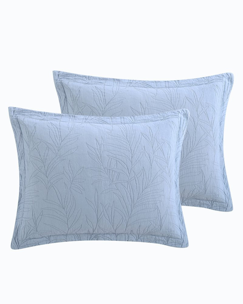 Solid Costa Sera 2-Piece Standard Quilted Sham Set Blue | Tommy Bahama Sale - Solid Costa Sera 2-Piece Standard Quilted Sham Set