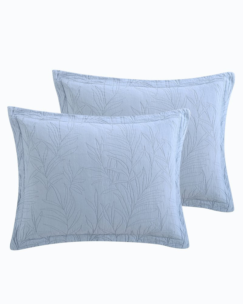 Solid Costa Sera 2-Piece King Quilted Sham Set Blue | Tommy Bahama New - Solid Costa Sera 2-Piece King Quilted Sham Set