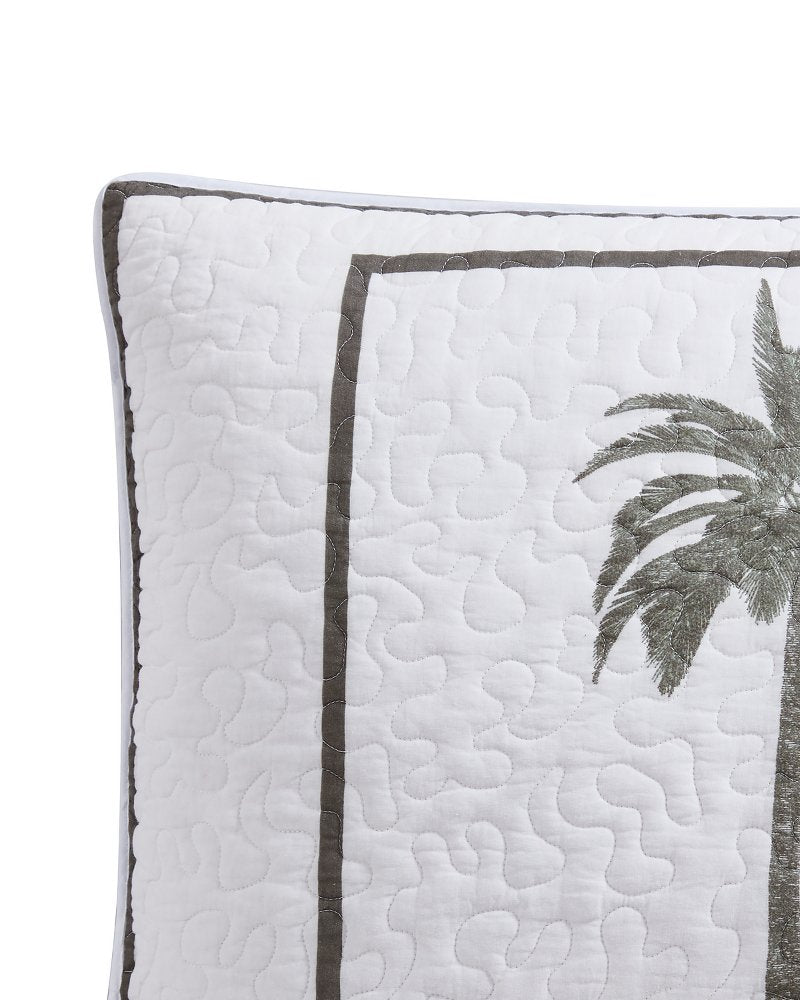 Palm Island King Quilted King Sham Grey | Tommy Bahama Value - Palm Island King Quilted King Sham