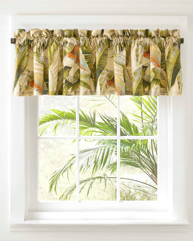 Palmiers Window Valance Green | Tommy Bahama Trusted - Palmiers Window Valance