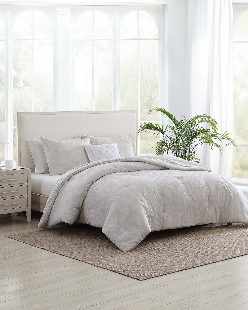 Art Of Palms 8-Piece Queen Bed Set Beige | Tommy Bahama Quality - Art Of Palms 8-Piece Queen Bed Set