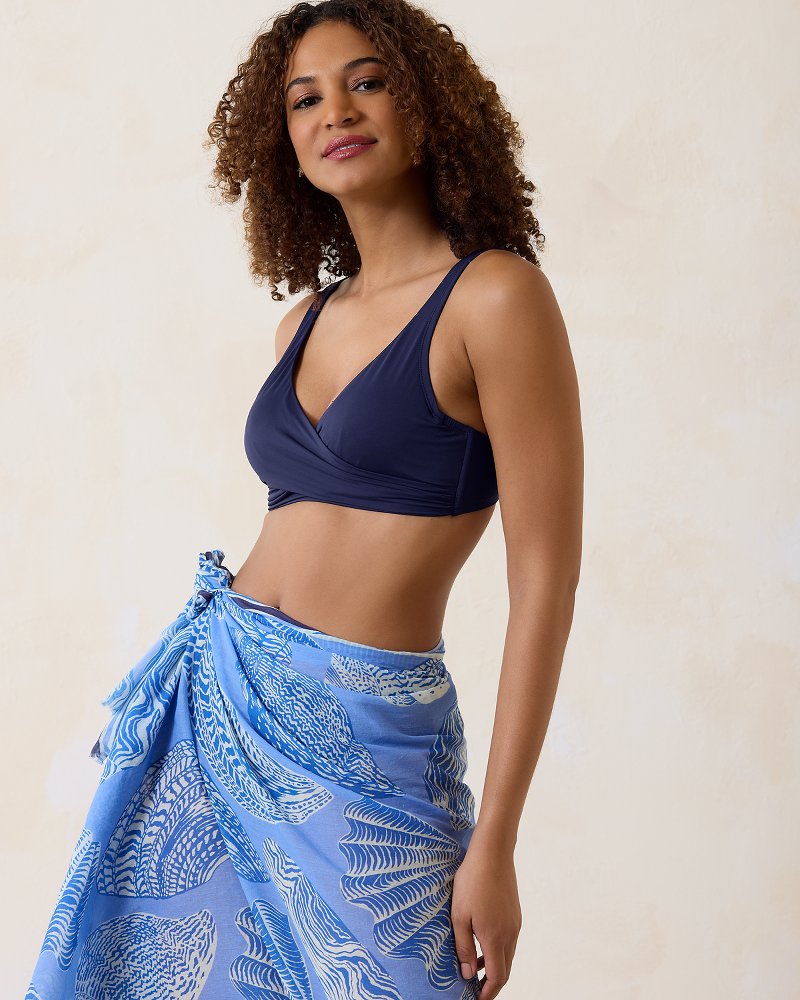 Pearl Underwire Wrap-Front Bikini Top Mare Navy | Tommy Bahama Latest - Pearl Underwire Wrap-Front Bikini Top