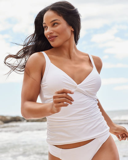Pearl Underwire Twist-Front Tankini Top White | Tommy Bahama Popular - Pearl Underwire Twist-Front Tankini Top