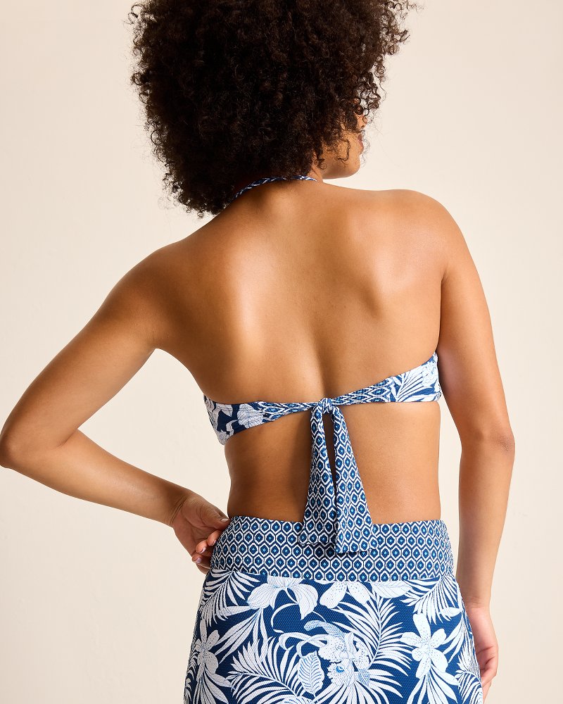 Island Cays Blooms Bandeau Bikini Top Indigo Tide | Tommy Bahama Smart Buy - Island Cays Blooms Bandeau Bikini Top