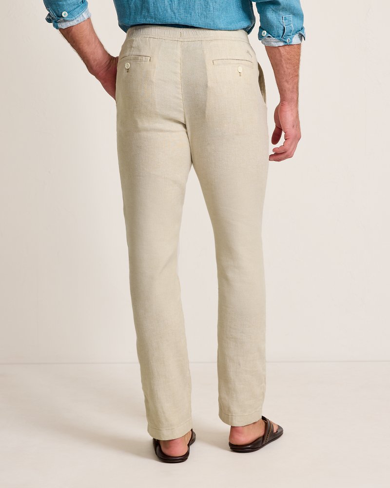 Beach Coast Linen-Blend Elastic-Waist Pants Stone Khaki | Tommy Bahama Recommended - Beach Coast Linen-Blend Elastic-Waist Pants