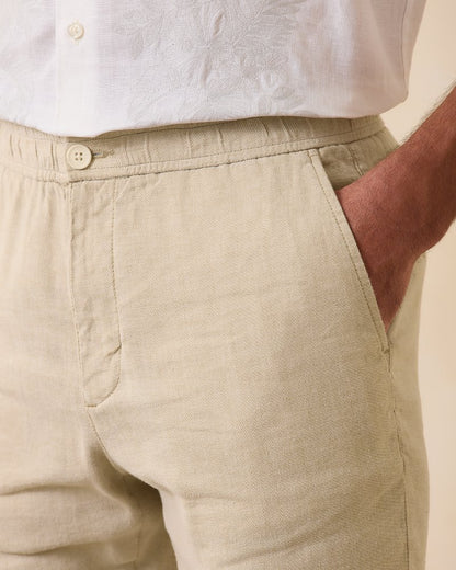 Beach Coast Linen-Blend Elastic-Waist Pants Stone Khaki | Tommy Bahama Recommended - Beach Coast Linen-Blend Elastic-Waist Pants