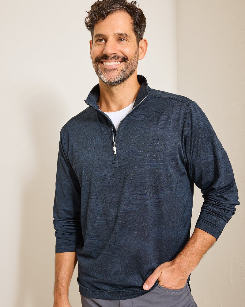 Monstera Fade IslandZone® Half-Zip Sweatshirt Black | Tommy Bahama Great Value - Monstera Fade IslandZone® Half-Zip Sweatshirt