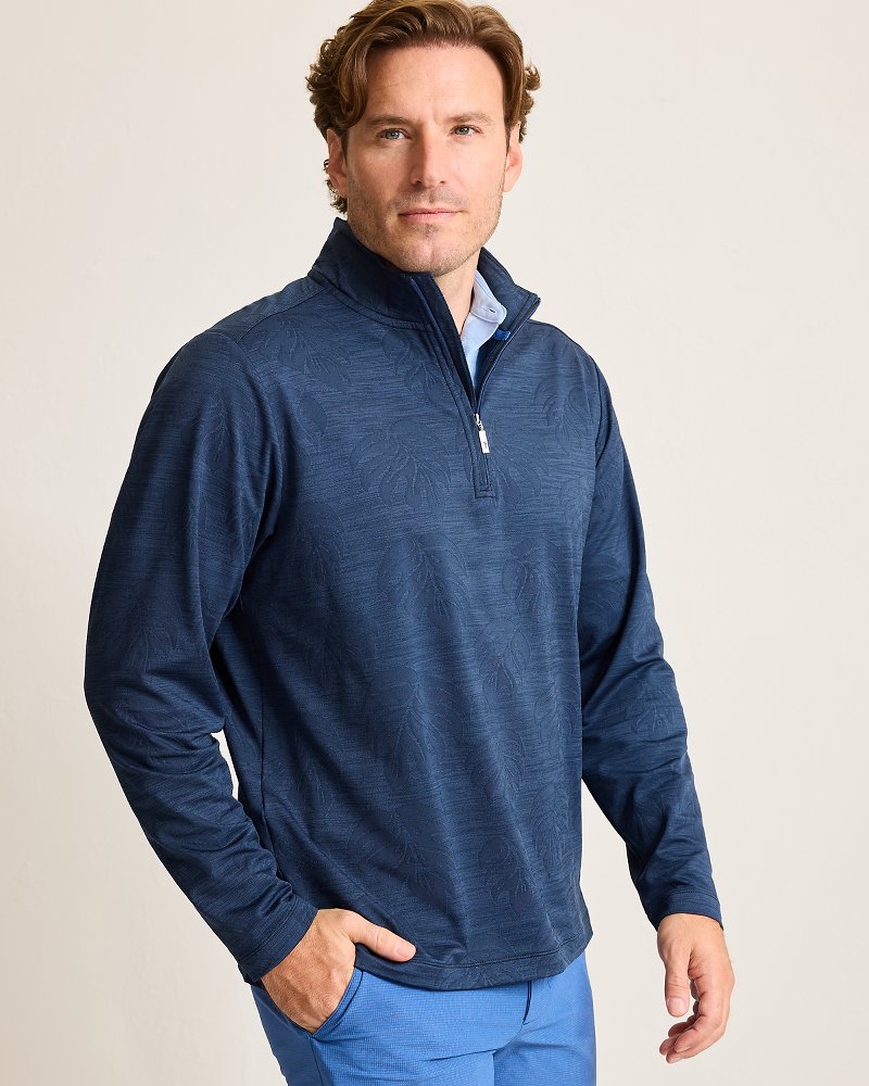 Monstera Fade IslandZone® Half-Zip Sweatshirt Blue Note | Tommy Bahama New - Monstera Fade IslandZone® Half-Zip Sweatshirt