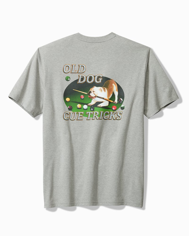 Old Dogs, Cue Tricks Graphic Pocket T-Shirt Grey Heather | Tommy Bahama Value - Old Dogs, Cue Tricks Graphic Pocket T-Shirt