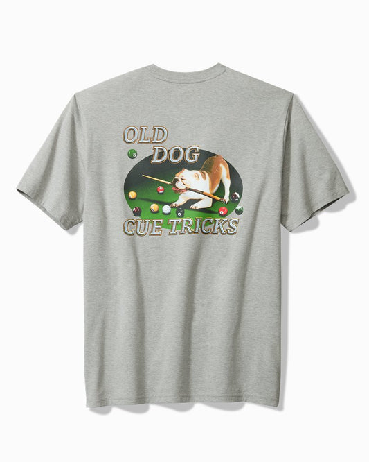 Old Dogs, Cue Tricks Graphic Pocket T-Shirt Grey Heather | Tommy Bahama Value - Old Dogs, Cue Tricks Graphic Pocket T-Shirt