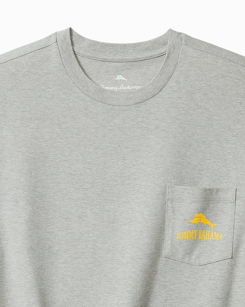 Old Dogs, Cue Tricks Graphic Pocket T-Shirt Grey Heather | Tommy Bahama Value - Old Dogs, Cue Tricks Graphic Pocket T-Shirt
