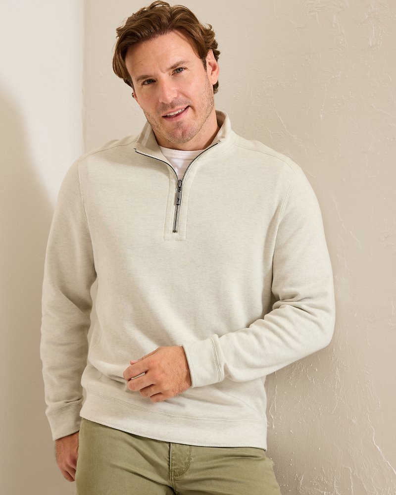 Flip Coast Reversible Half-Zip Sweatshirt Lychee Hthr | Tommy Bahama Latest - Flip Coast Reversible Half-Zip Sweatshirt
