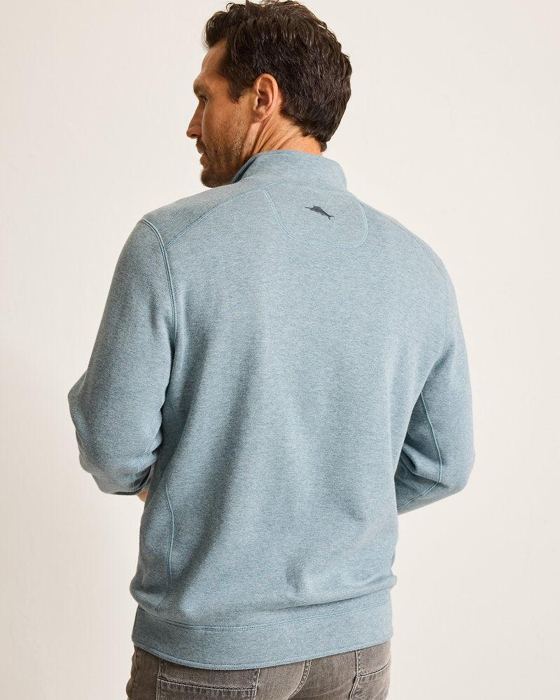 Flip Coast Reversible Snap Mock Sweatshirt Dark Twilight Blue Heather | Tommy Bahama Latest - Flip Coast Reversible Snap Mock Sweatshirt