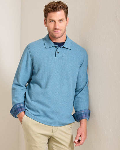 Las Arias Sweatshirt Polo Corfu Blue Heather | Tommy Bahama Best Price - Las Arias Sweatshirt Polo
