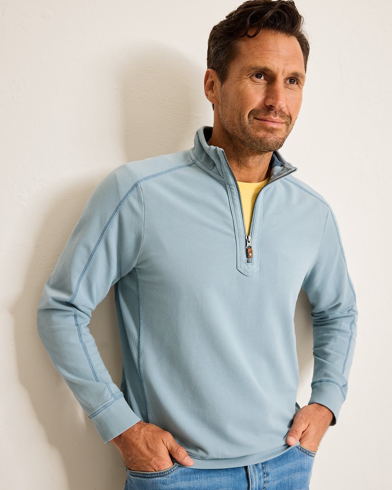 Ben & Terry Half-Zip Sweatshirt Norse Blue | Tommy Bahama Great Value - Ben & Terry Half-Zip Sweatshirt