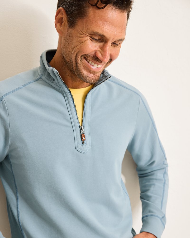 Ben & Terry Half-Zip Sweatshirt Norse Blue | Tommy Bahama Great Value - Ben & Terry Half-Zip Sweatshirt