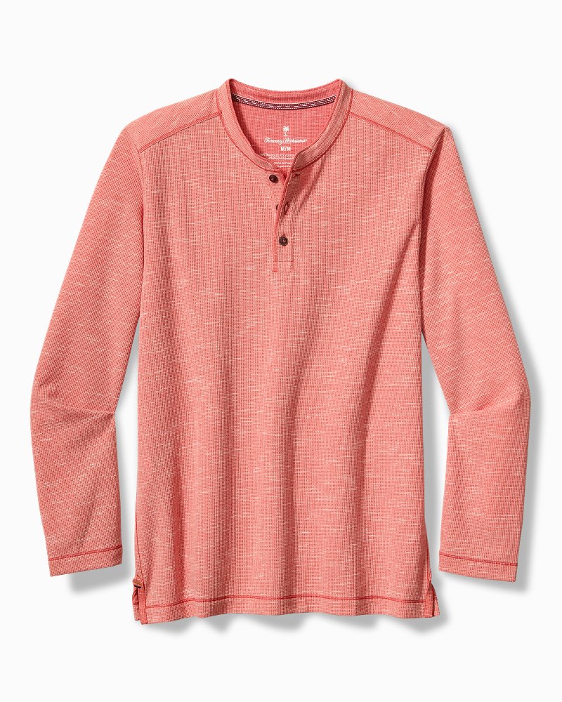 Morro Beach Long-Sleeve Henley Red Ginger | Tommy Bahama Everyday - Morro Beach Long-Sleeve Henley
