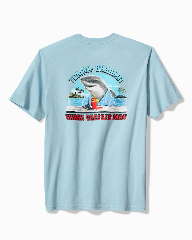 Shark Dressed Man Graphic T-Shirt Blue Stream | Tommy Bahama Recommended - Shark Dressed Man Graphic T-Shirt