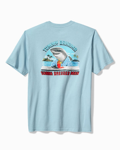 Shark Dressed Man Graphic T-Shirt Blue Stream | Tommy Bahama Recommended - Shark Dressed Man Graphic T-Shirt