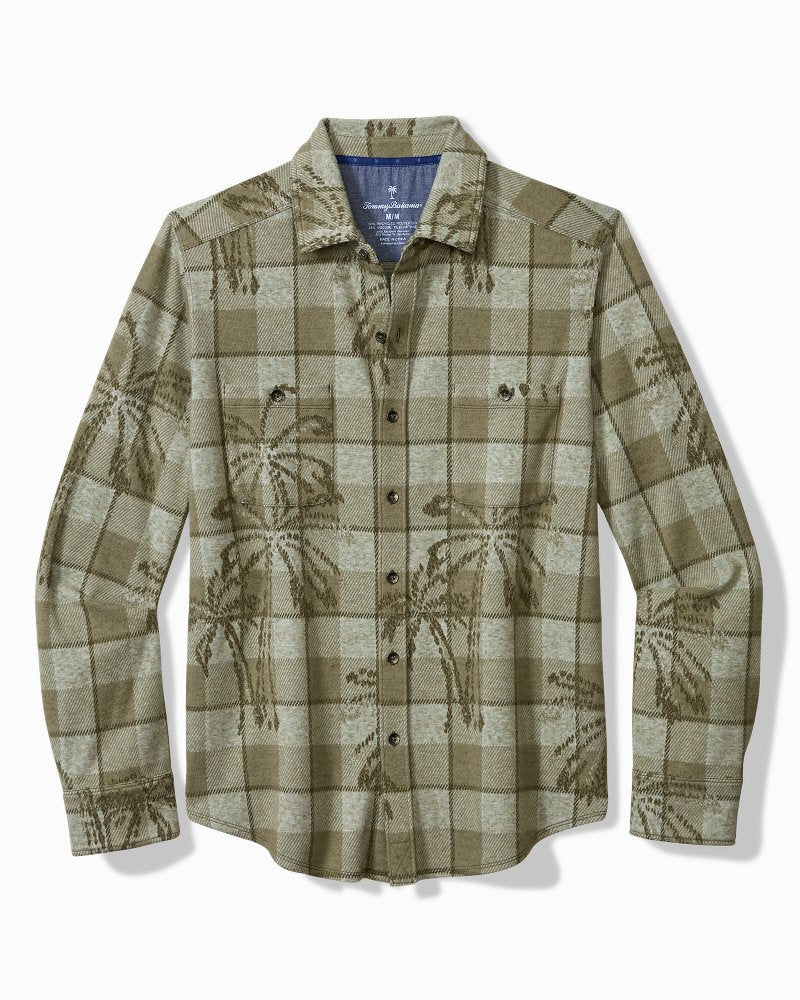 Fireside Palm Springs Stretch Flannel Shirt Tea Leaf | Tommy Bahama Hot Sale - Fireside Palm Springs Stretch Flannel Shirt