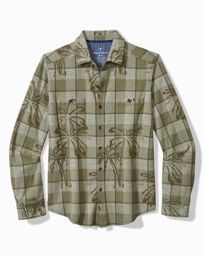 Fireside Palm Springs Stretch Flannel Shirt Tea Leaf | Tommy Bahama Hot Sale - Fireside Palm Springs Stretch Flannel Shirt