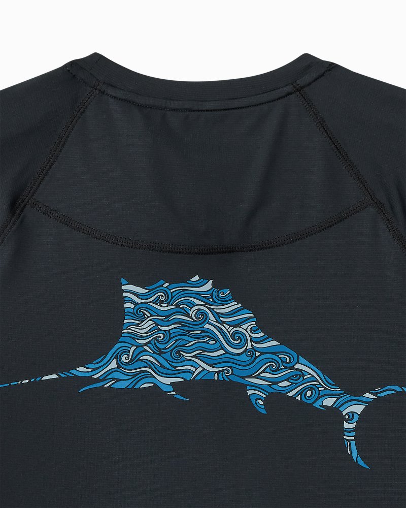 Chill Time Surf IslandZone® Short-Sleeve Rash Guard Jet Black | Tommy Bahama Quality - Chill Time Surf IslandZone® Short-Sleeve Rash Guard