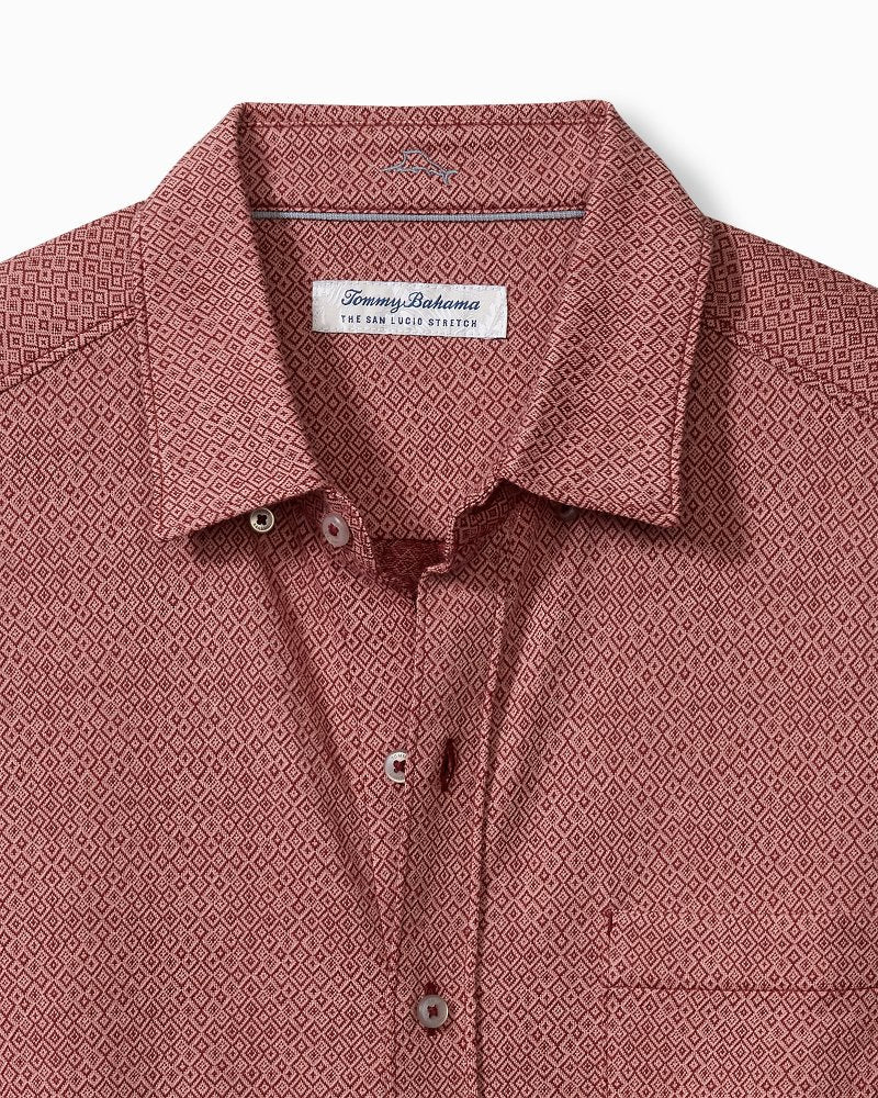 San Lucio Diamond Isles Knit Stretch Shirt Rose Red | Tommy Bahama Essential - San Lucio Diamond Isles Knit Stretch Shirt