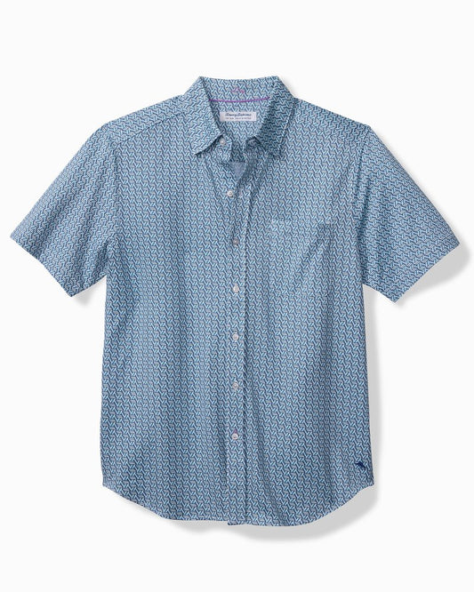 San Lucio Plaza Geo Knit Stretch Shirt Island Navy | Tommy Bahama Deals - San Lucio Plaza Geo Knit Stretch Shirt